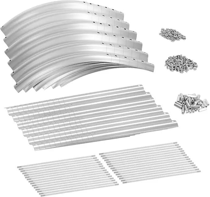 Land Guard 8×2×1.5ft Galvanized Raised Garden Bed Kit, Raised Garden Boxes Outdoor, Oval Metal Raised Garden Beds for Vegetables, Silver by GreenHaven Gardens