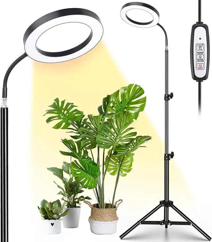 LORDEM Grow Light for Indoor Plants, Full Spectrum Plant Light with Auto Timer for 4/8/12H, 72 LEDs Growth Lamp with 4 Dimmable Levels, Height Adjustable Stand, Ideal for Tall Plants Growing by GreenHaven Gardens