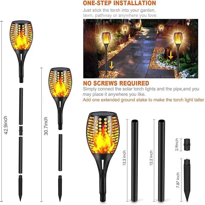 Solar Lights Outdoor, 43" Waterproof Flickering Flames Torch Lights, Solar Landscape Decoration Lighting Auto On/Off Pathway Lights for Garden Patio Yard Christmas, 2 Packs by GreenHaven Gardens