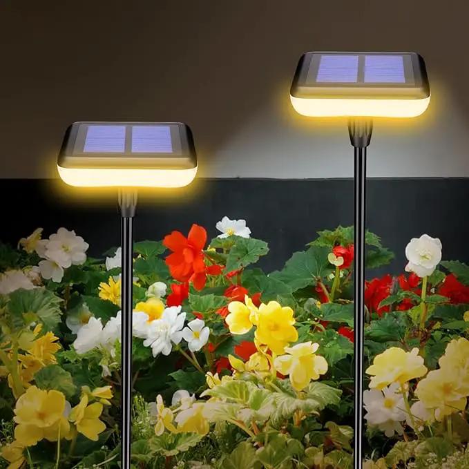 Solar Swaying Lights 4 Pack,Solar Path Lights Warm White LED Square,High Flexible Wire and Large Light Source P67 Waterproof, Solar Powered Suitable for Pathway Flower Pots Balcony Terrace Decoration by GreenHaven Gardens