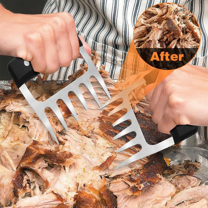 2 PCS Meat Shredder Claws, Stainless Steel Meat Claws, Metal Pulled Pork with Handle Turkey Pork Chicken Shredder Tool Accessories for Men Cooking Grilling BBQ Serving by GreenHaven Gardens