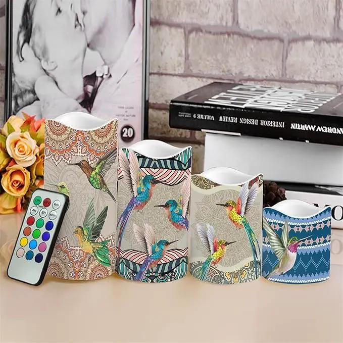 Ystardream Hummingbird Boho Flameless Candles Flicker Spring Summer Theme Decorative Decor for Wedding Date Proposal Easter Dinner Table Home Mother's Day Gift by GreenHaven Gardens