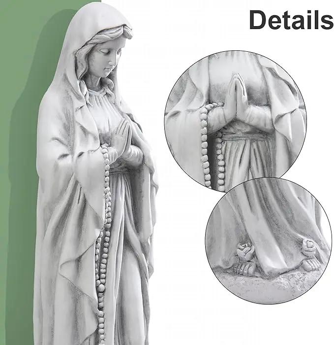 TOETOL Virgin Mary Praying Statue 29.9 Inch Tall Outdoor Garden Religious Decorations Statue Clearance for Home Yard Patio Lawn Hallway Decor Sculpture Magnesium Oxide Stone by GreenHaven Gardens