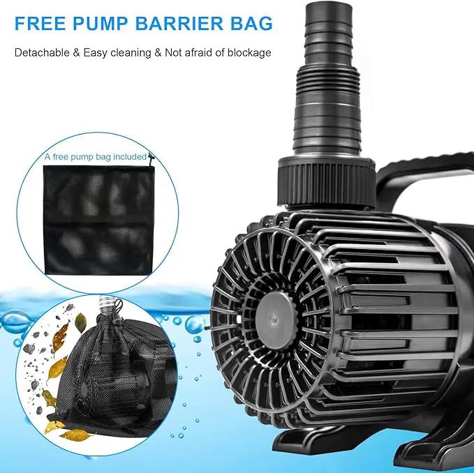 Outdoor 1800Gph-100W 32.8FT Small-Pond Water-fall & Kio Fish Fountain-s &Garden Pump Submersible IPX8: Long 32.8FT Cord Smart-er & Quieter Duck & Yard &Patio Ponds Pumps, 1 Barrier Pump Bag by GreenHaven Gardens