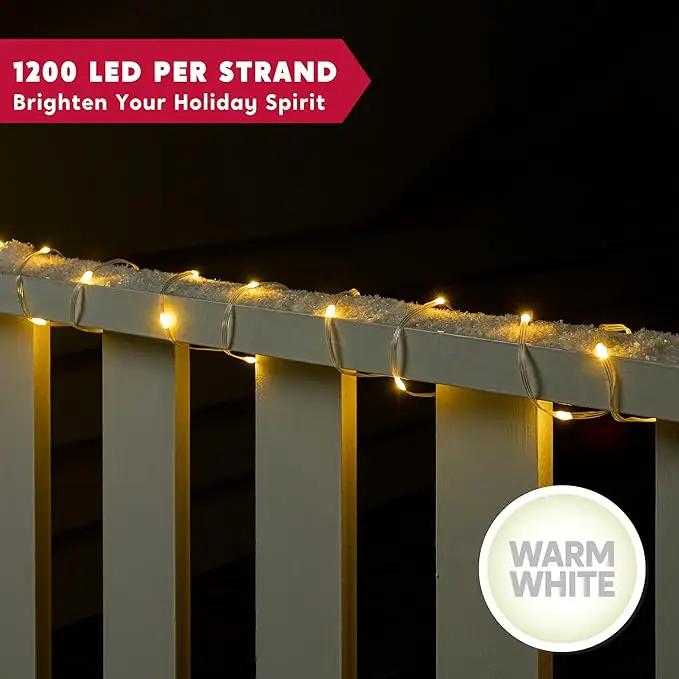 Joiedomi 1200 LED Christmas Lights Outdoor,394 FT Warm White Christmas Tree Lights with 8 Modes Timer, PVC Clear Wire String Lights with Reel for Indoor Outdoor Holiday Xmas Eve Night Decorations by GreenHaven Gardens