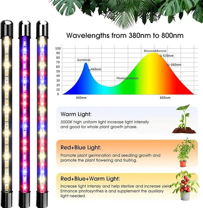 Wolezek Grow Lights for Indoor Plants, 80 LEDs 4 Heads Full Spectrum Red & Blue Plant Light with Clip, Grow Lamp with 6/12/16H Auto Timer, 3 Switch Modes for Seedlings and Succulents by GreenHaven Gardens