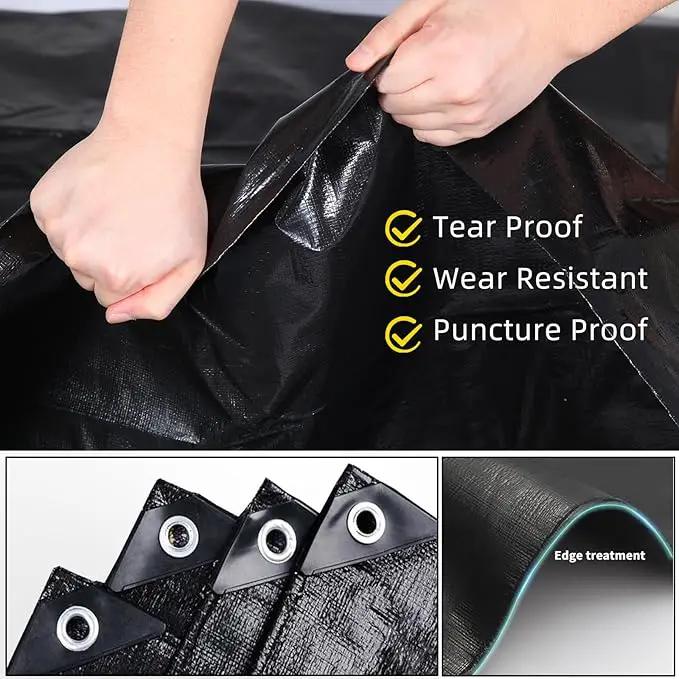 TEZONG Pond Liner,25x30Ft Pond Liners for Outdoor,28Mil PE Black Koi Fish Pond Liner,Reinforced Pond Underlayment for Water Garden,Waterfall,Fountain by GreenHaven Gardens