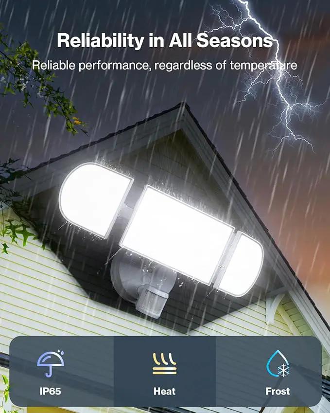 Olafus 180W Motion Sensor Outdoor Lights, 18000lm Dusk to Dawn LED Flood Lights Outdoor Wired, 6500K Daylight Motion Lights for Outside, IP65 Waterproof Exterior Security Light, White by GreenHaven Gardens