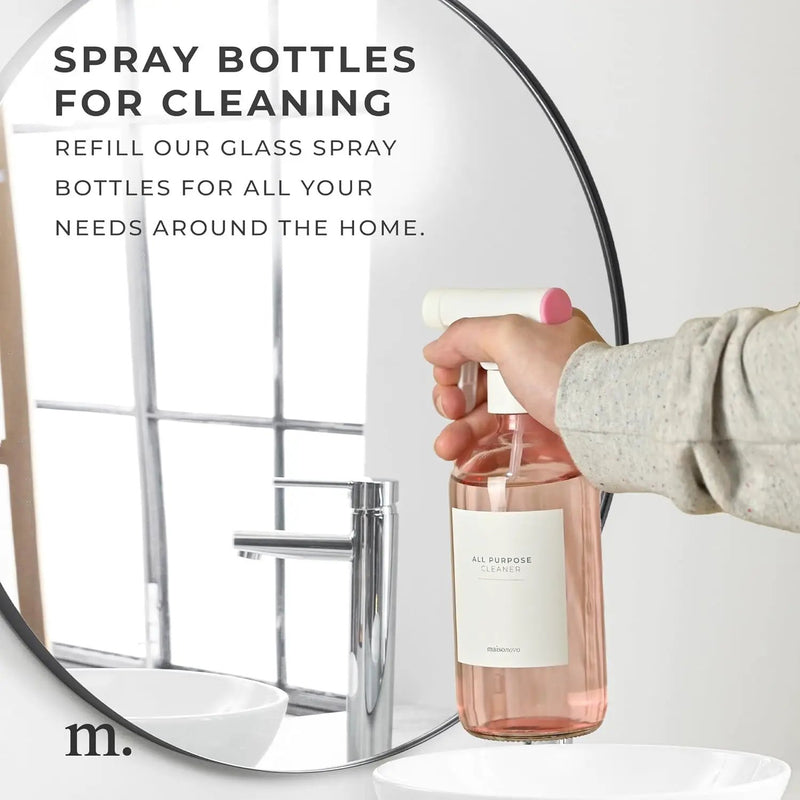 MaisoNovo Spray Bottle for Hair - 16.9 fl oz Pink x 2 with 16 Labels by GreenHaven Gardens