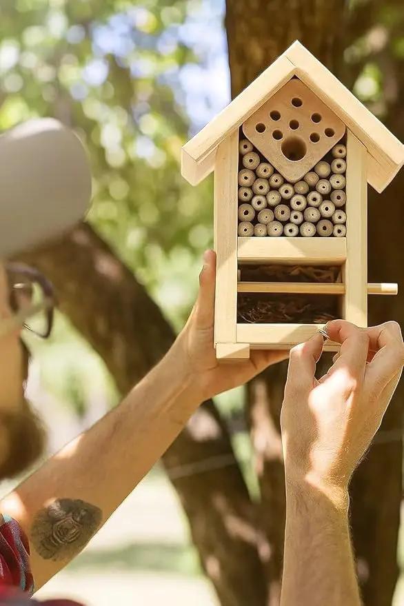 2 PK Premium Bug Hotel Kit Cedar Wood Insect Hotel - DIY Insect House Kit to Build - Backyard Bee House, Nesting Habitat Shelters, Garden Shelter for Bees, Butterflies, Bugs,Heavy Duty Thickness by GreenHaven Gardens