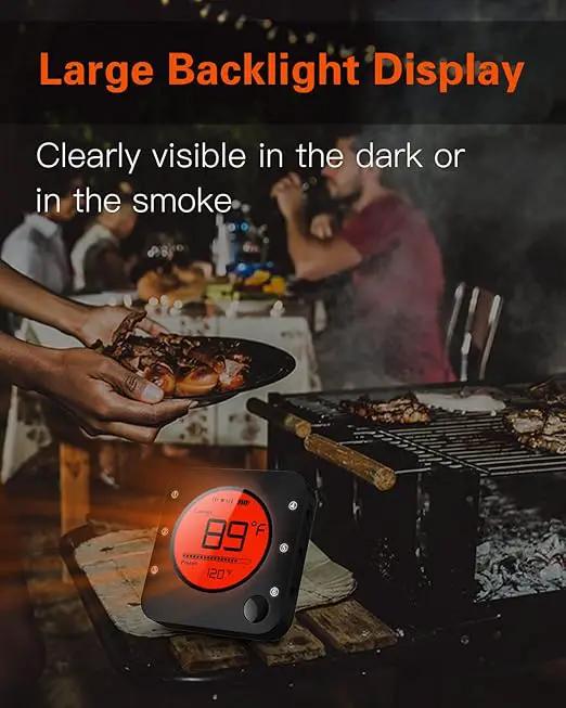 BFOUR Meat Thermometer Wireless Bluetooth, LCD Digital Meat Thermometer with Dual Probe, Wireless Remote BBQ Thermometer for Smoker Kitchen Cooking Grill Thermometer for Grilling BBQ Oven by GreenHaven Gardens
