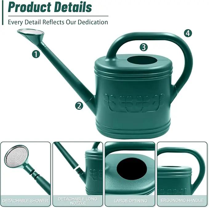 2 Gallon Watering Can, Outdoor Watering Can for Plants, Garden Water Can with Removable Long Spout and Stainless Steel Sprinkler Head, Large Water Can for Greenhouse (Dark Green, 2 Gallon) by GreenHaven Gardens