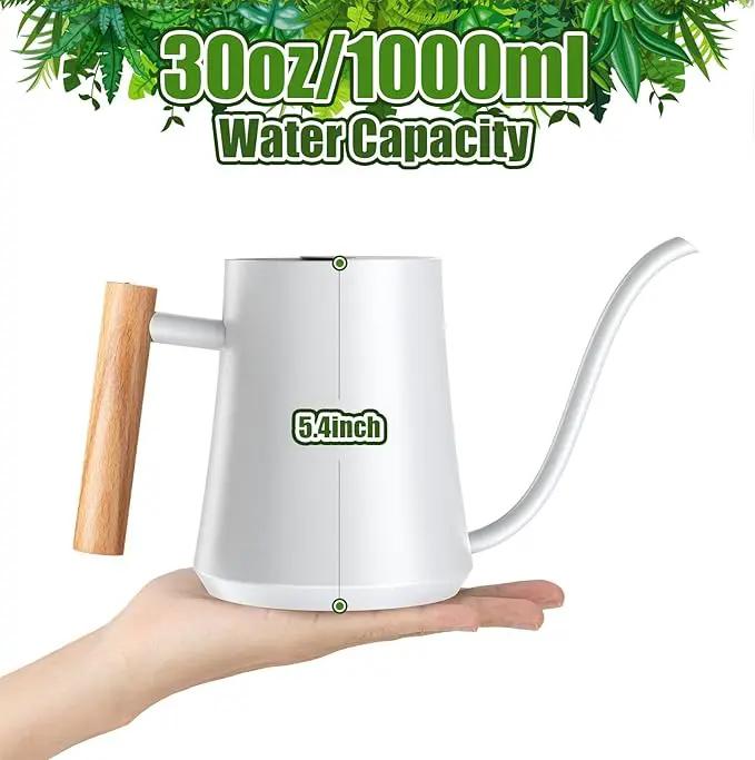 Green Moon Water Can Indoor Plant White 35oz with Long Spout Mini Water Can Indoor Metal Watering Can Pot for Indoor House Plant Bonsai Outdoor Garden Flowers Modern Decorative by GreenHaven Gardens