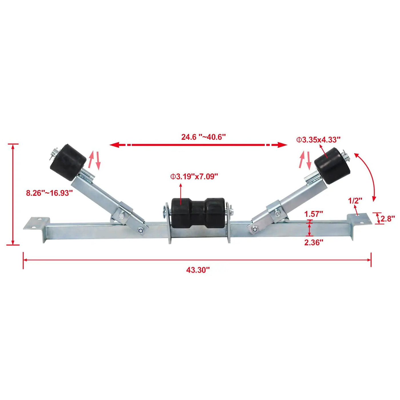 Heavy Duty Boat Trailer Support Bracket with Keel Rollers by HouseOfZazla