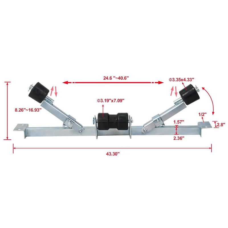 Heavy Duty Boat Trailer Support Bracket with Keel Rollers by HouseOfZazla