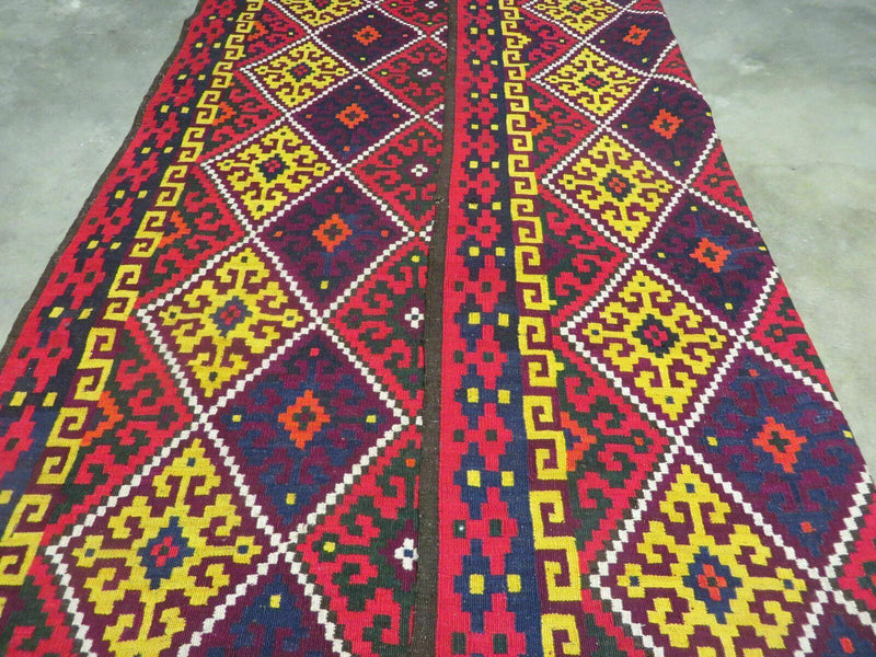 6' X 13' Antique Turkish Kilim Handmade Flat Weave Wool Rug Veg Dye by Jewel Rugs
