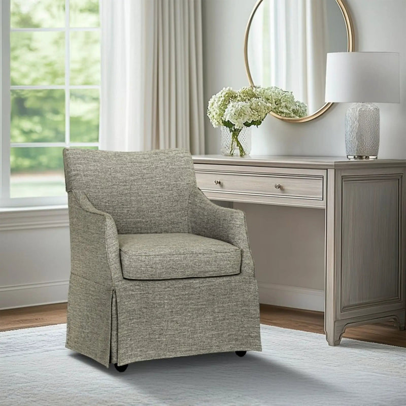 London - Upholstered Skirted Dining Arm Chair by HouseOfZazla