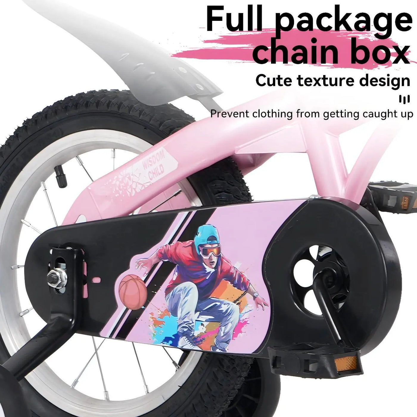 Fkznpj - 18" Sporty Kids Bike With Training Wheels And Stand Adjustable Saddle Suitable For Boys And Girls Aged 5 - 10 Years Tall Height 39 - 49" Available In A Variety Of Colors by HouseOfZazla