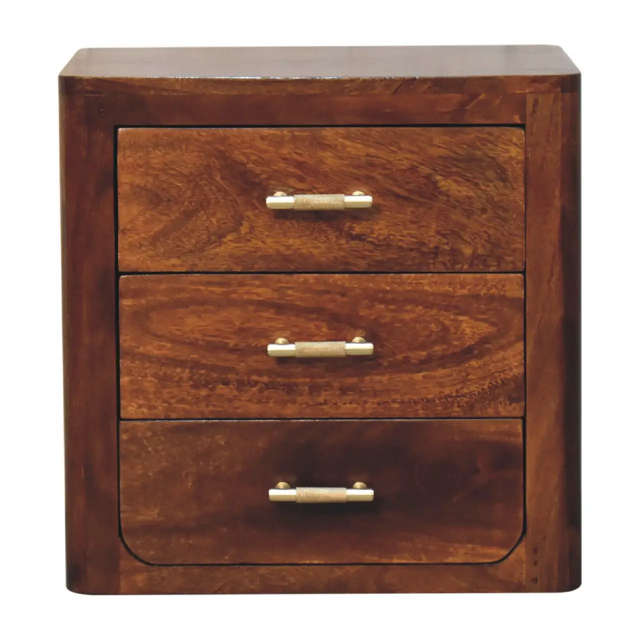 Luca Chestnut Nightstand With 3 Drawers by HouseOfZazla