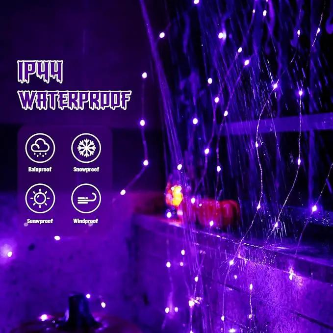 JMEXSUSS 2 Pack Purple Solar Halloween Lights Outdoor, 66ft 200 LED Solar Fairy Lights Outdoor Waterproof, 8 Modes Solar String Lights for Outside Halloween Christmas Decorations by GreenHaven Gardens