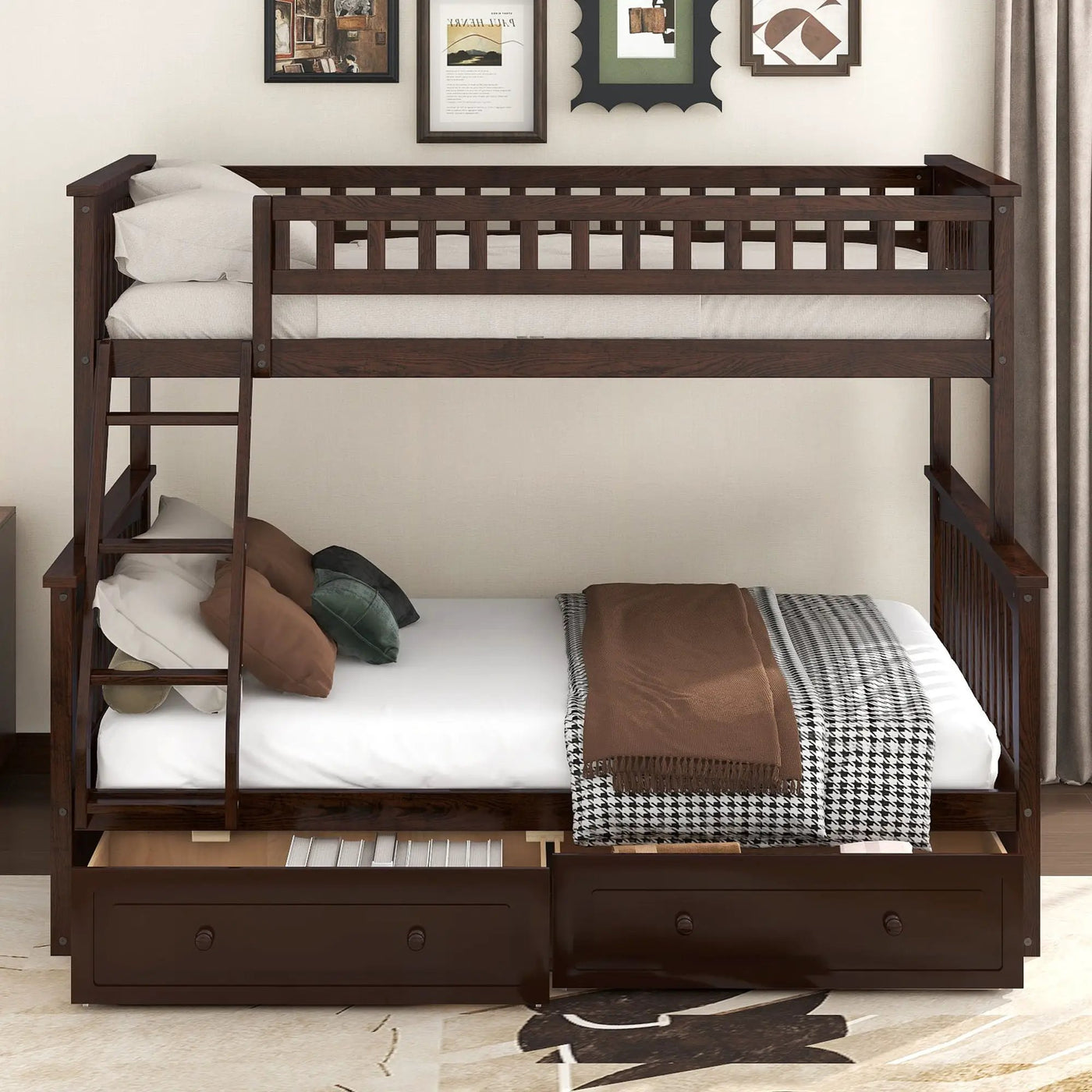 Bunk Bed With Drawers, Convertible Storage Bed by HouseOfZazla