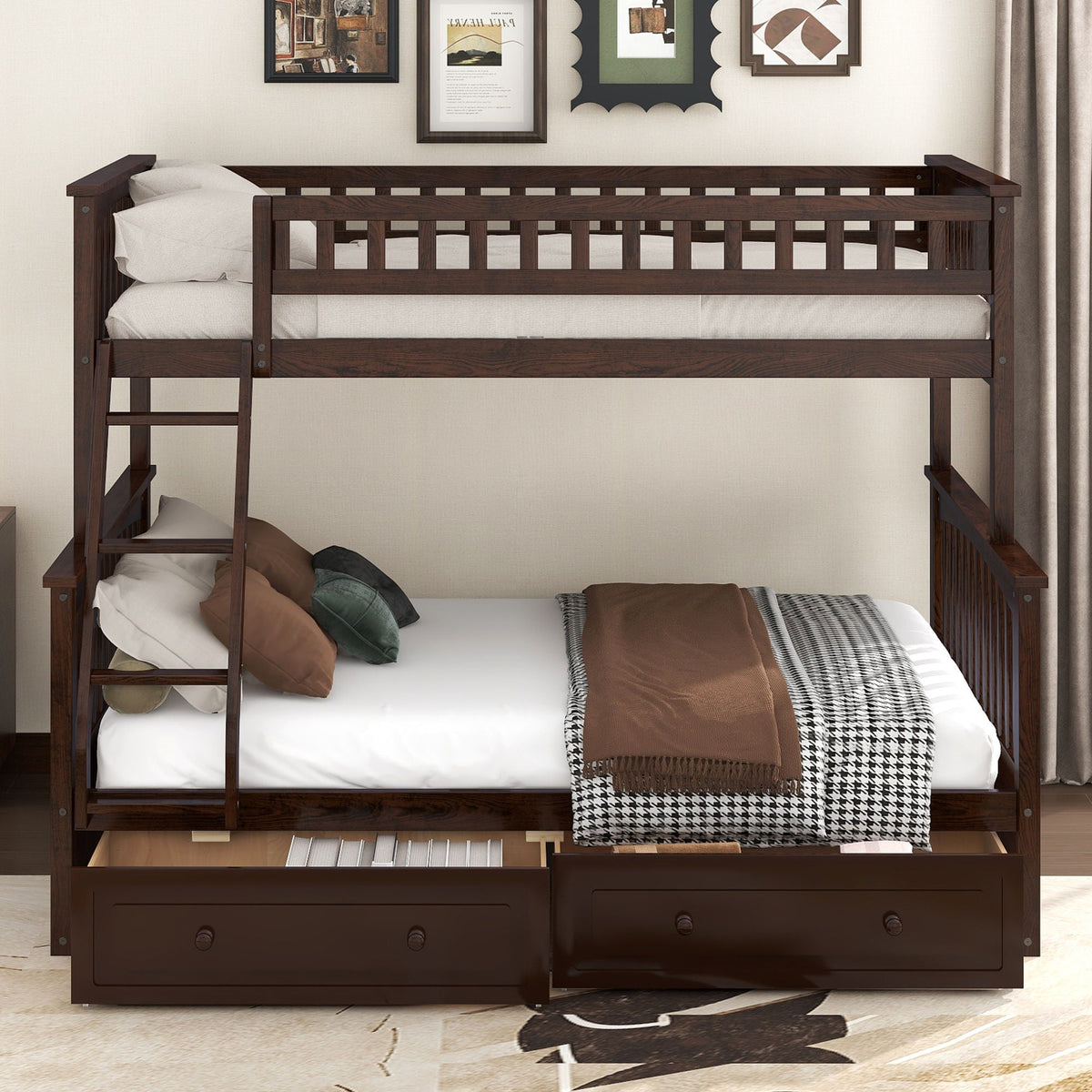 Convertible Storage Bunk Bed with Drawers - Twin Over Full, photo 23 of 40