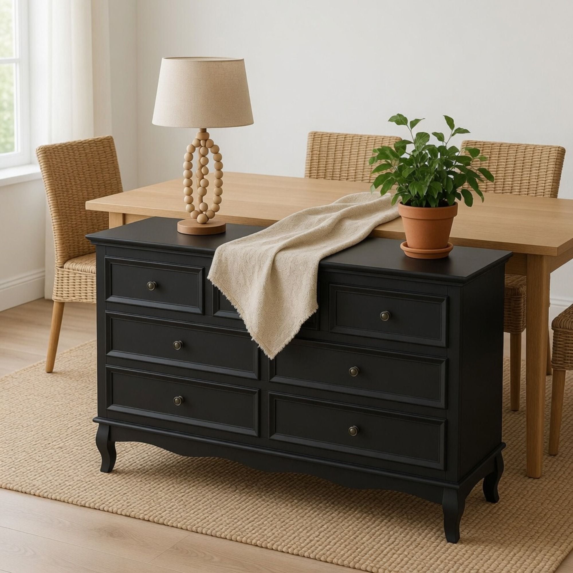 7 Drawer Dresser, Storage Chest - Black by HouseOfZazla