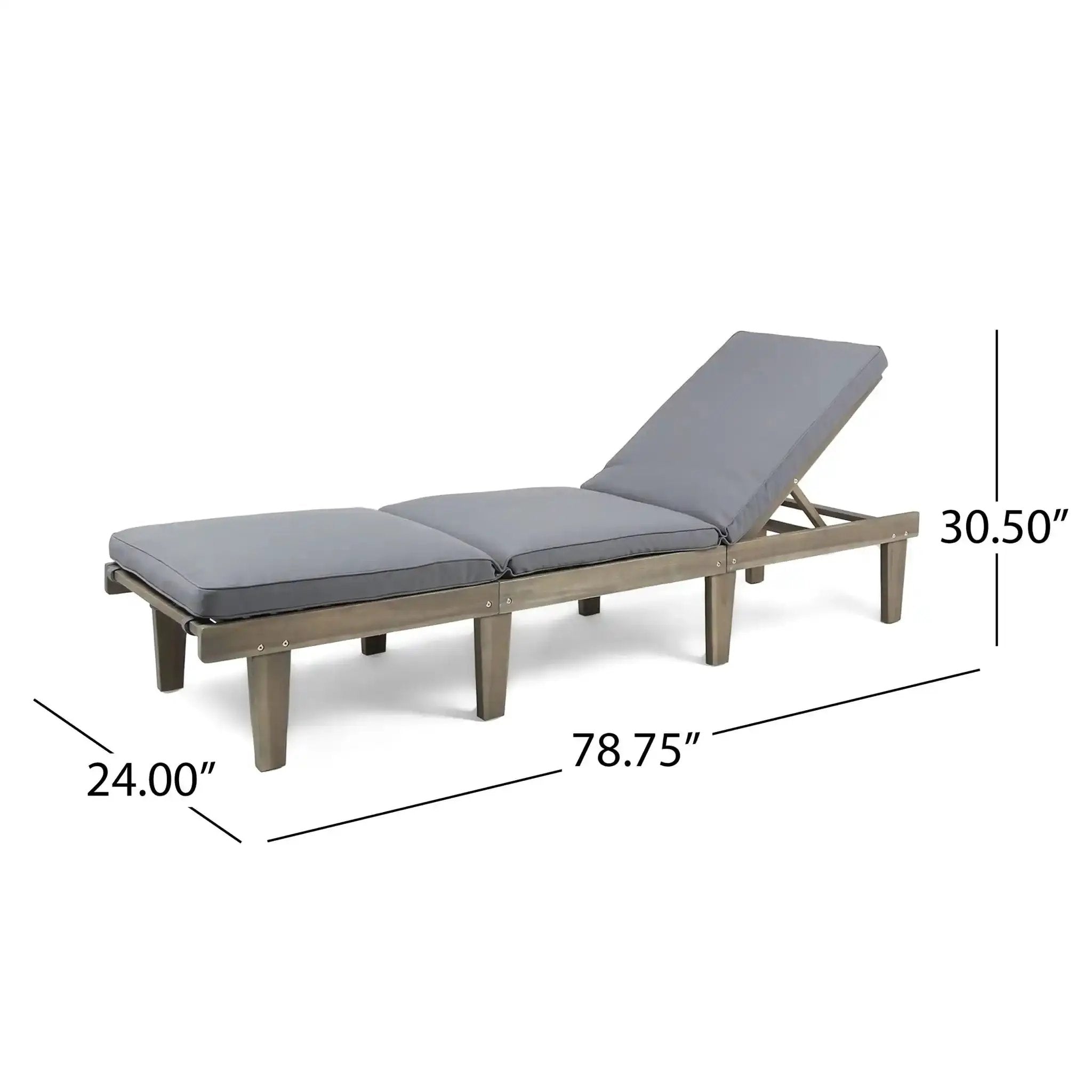 Ariana Wood Chaise Lounge with Cushion by HouseOfZazla