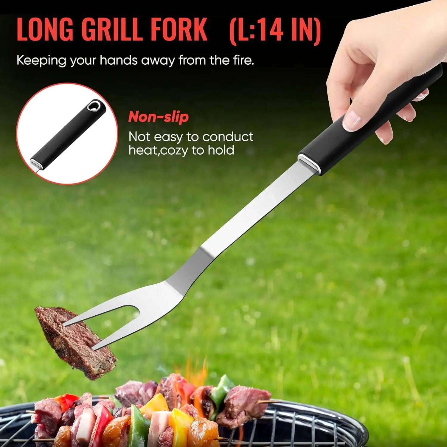 BBQ Accessories Grill Tools Set,Stainless Steel Barbecue Grill Accessories for Outdoor Grill,Barbecue Utensils Grilling Accessories Grilling Gifts for Men,Father's Day/Christmas/Thanksgiving Day by GreenHaven Gardens