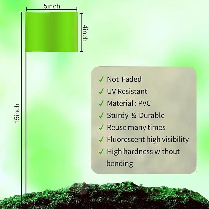 Zozen Marking Flags, Green Color | 1000 Pcs | 15x4x5 Inch, Yard Flags for Lawn & Irrigation & Landscape & Sprinkler & Survey & Dog Training. by GreenHaven Gardens