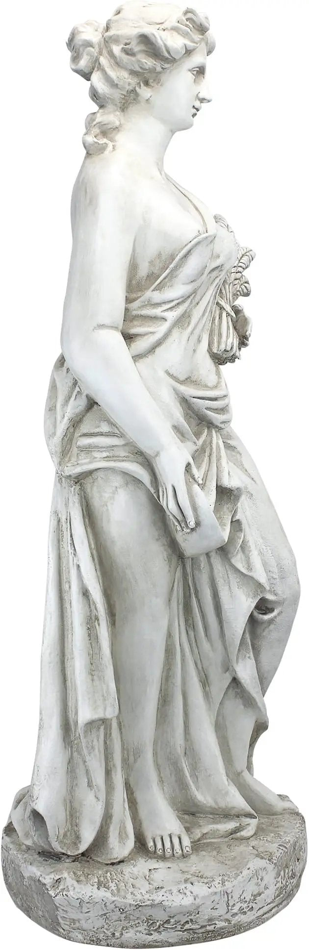 Design Toscano Summer Woman of The Four Seasons Indoor/Outdoor Garden Statue, 11 inches Wide, 33 inches Tall, Cast Stone Resin, Antique Stone Finish by GreenHaven Gardens