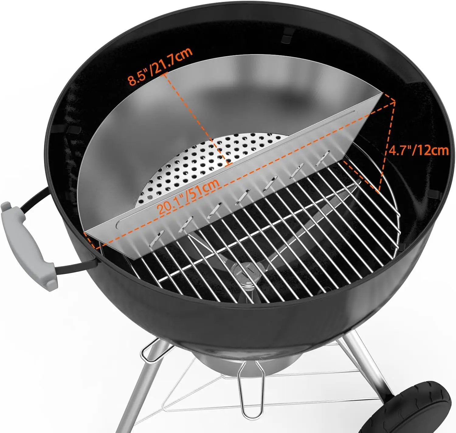 onlyfire Stainless Steel Charcoal Basket Charcoal Briquet Holder for Weber 22 Inch Kettle Grills and Other Similar Charcoal Grills by GreenHaven Gardens