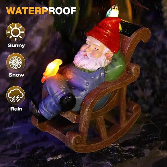 Garden Gnome Statue Outdoor Decor, Solar Patio Garden Gnomes, Garden Decor for Outside Yard Sculptures & Statues Resin Figurines Gift for Women, Mom, Grandma by GreenHaven Gardens