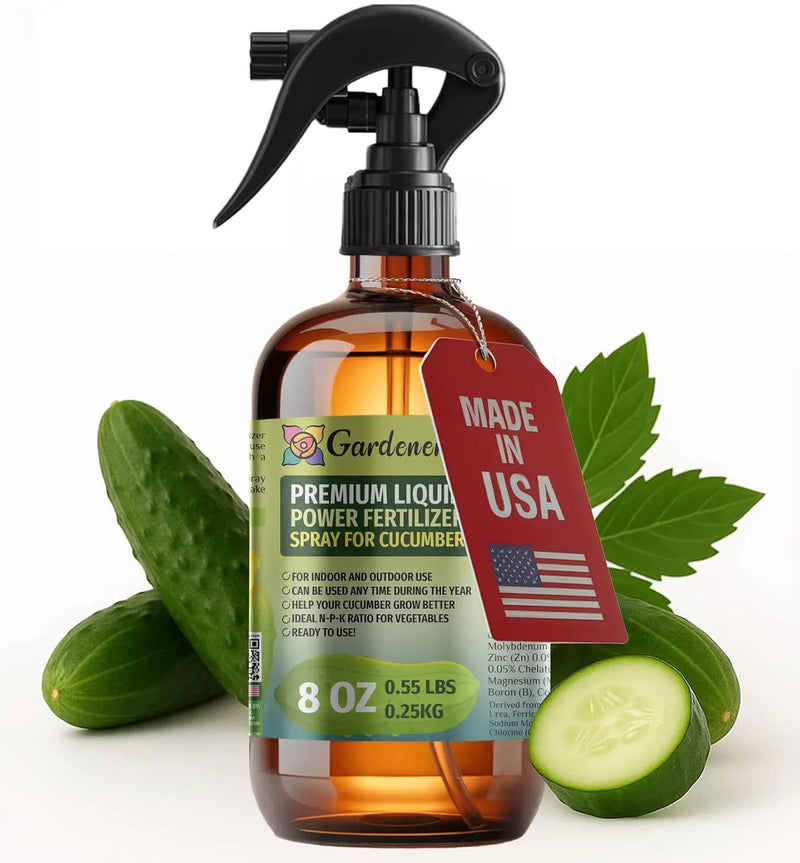 Liquid Power Cucumber Fertilizer Spray – Ready-to-Use Liquid Plant Food Mist for Cucumber – Premixed, Easy Application – Fast-Acting Formula for Growth, Roots & Yield – Indoor & Outdoor Use – 8 oz by GreenHaven Gardens