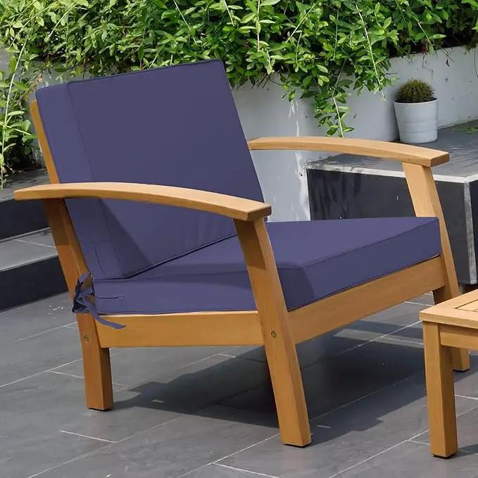 Outdoor Deep Seat Cushion Set 24" x 24", Water Repellent & Fade Resistant Cushion for Patio Furniture, Back & Seat Cushion with Removable Covers for Sofa, Couch, Navy by GreenHaven Gardens