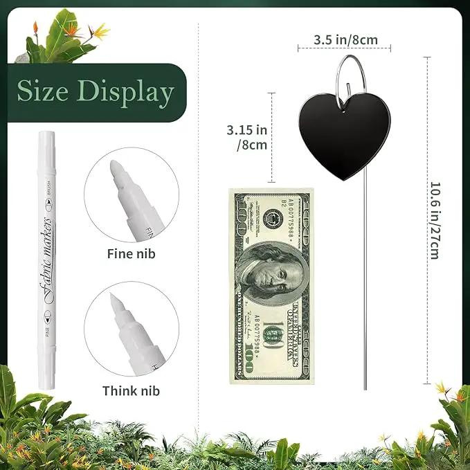 60-Pack Iron Metal Heart Shaped Garden Markers Weatherproof Metal Plant Labels Large Planting Seedling Stake Signs, for Seedlings Herbs Vegetable Greenhouse Gifts with White Marker Pen Labels by GreenHaven Gardens