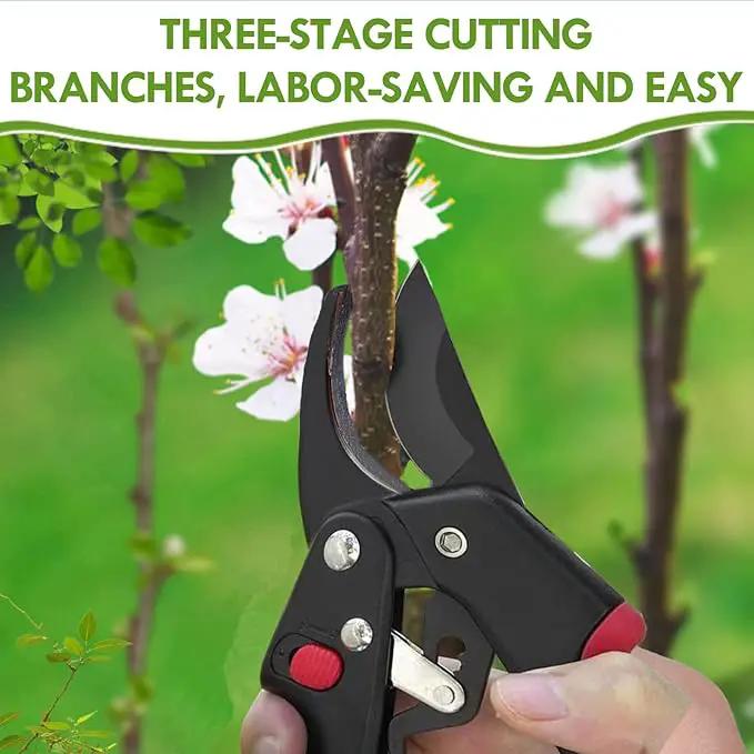 Upgraded Garden Clippers, Adjustable Germany Pruners, Work 3 Times Easier, Professional Pruning Shears, Cutting Rose, Flower, Hedge, Stem, Sharp Gardening Scissors, Arthritis Weak Hand Snips by GreenHaven Gardens