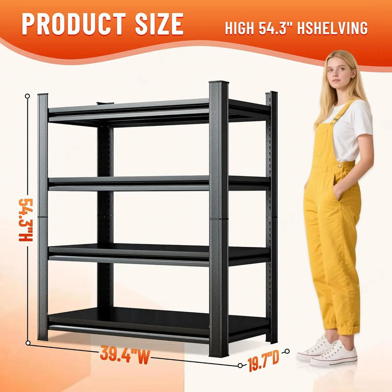 Heavy Duty 4-Tier Steel Shelving Unit, 2000LB Capacity Adjustable Storage Rack for Garage, Warehouse & Basement, Easy Tool-Free Assembly（54.3''H x 39.4W x 15.7''D） by GreenHaven Gardens
