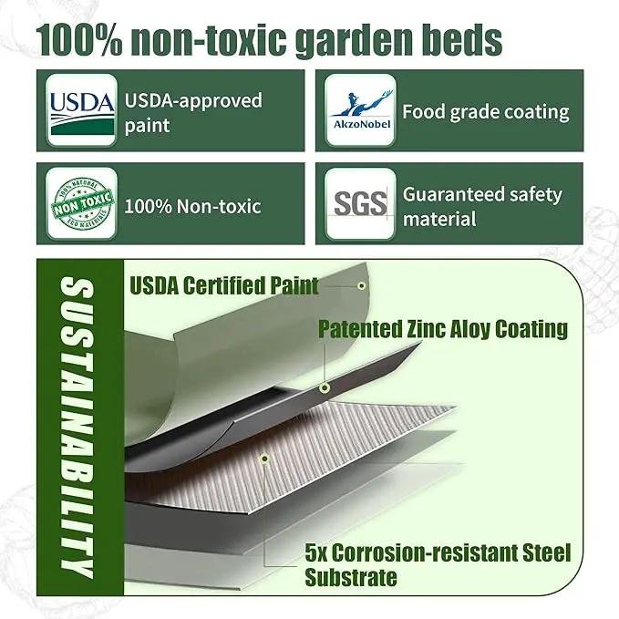 6.5X2X1.4 FT Raised Garden Bed for Outdoors - Galvanized Planter Raised Beds, Metal Planter Box for Vegetables,Flowers, Herbs, and Succulents(Light Green) by GreenHaven Gardens