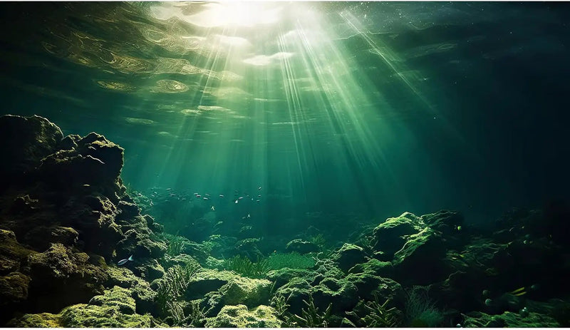 Under The Sea Aquarium Background Underwater Fish Tank Background Ocean Floor Rock Cave Sunray Terrarium Backgrounds Tropical Fish Ocean World Aquarium Reptile Tank Backgrounds 36x24in by GreenHaven Gardens