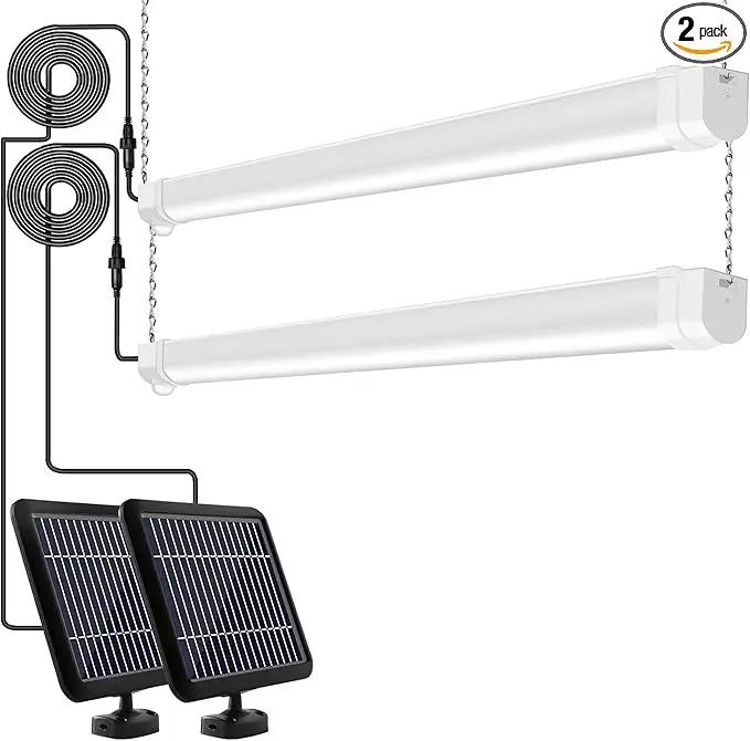 hykolity Solar Powered Shop Light with Motion Sensor, 3FT 17W (100-Watt Equivalent),Integrated LED IP65 Waterproof Outdoor Motion Sensor Shop Light for Garage, Barn, House - 2 Pack by GreenHaven Gardens
