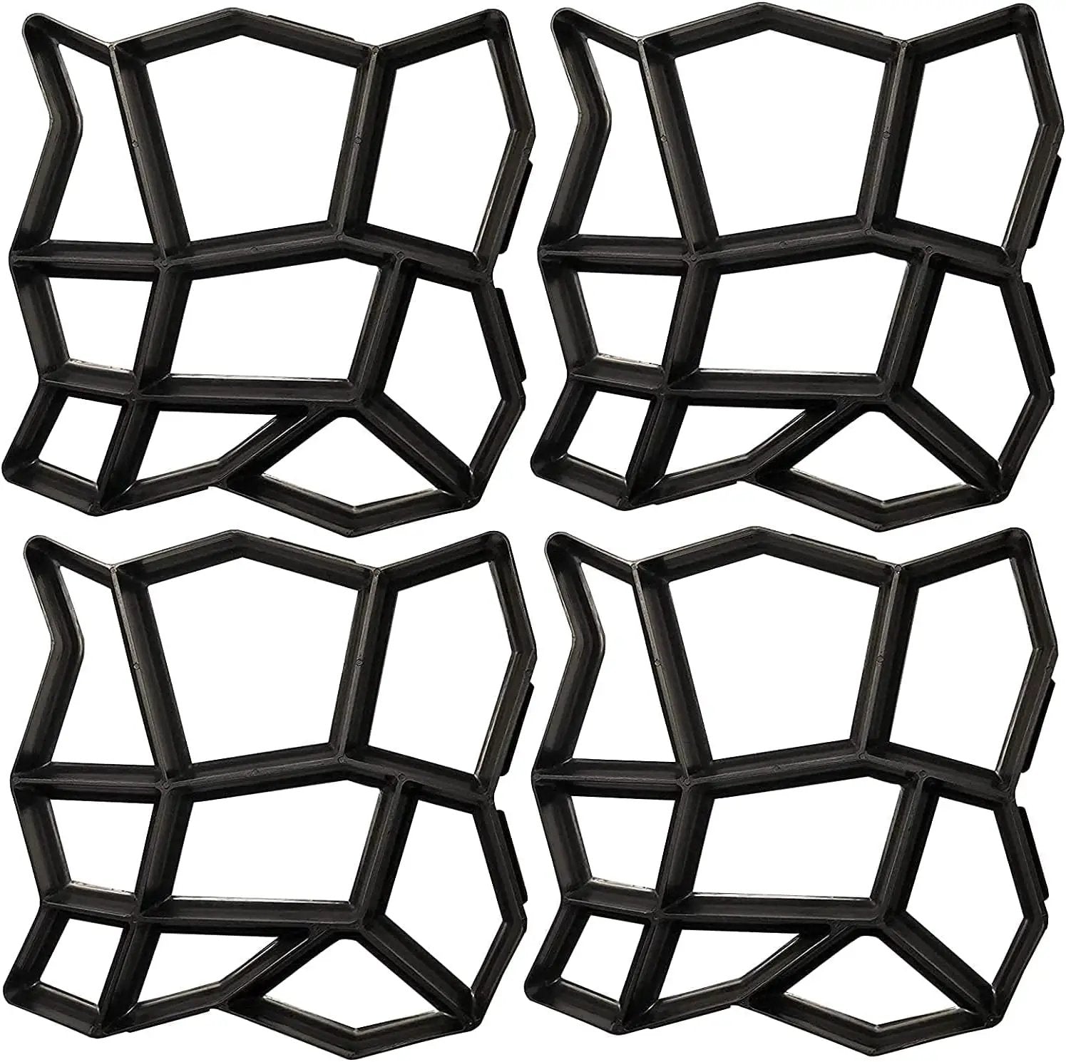 Walk Path Maker, Pathmate Stone Mold Paving Pavement Concrete Molds Stepping Stone Paver Walk Way Cement Molds for Patio, Lawn & Garden(4 Packs 13 x 13 x 1.4 inch) by GreenHaven Gardens
