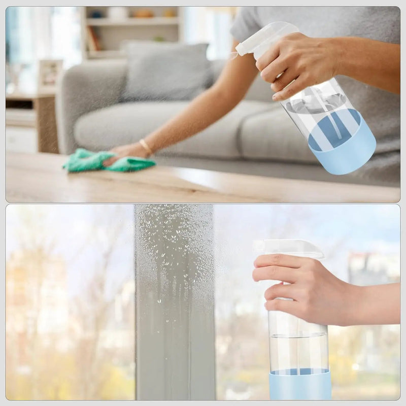2 Pack Glass Spray Bottles with Silicone Sleeve, 16 oz Empty Refillable Containers with Adjustable Spray Nozzles, Spray Bottles for Hair, Cleaning Solutions and Plants Blue by GreenHaven Gardens