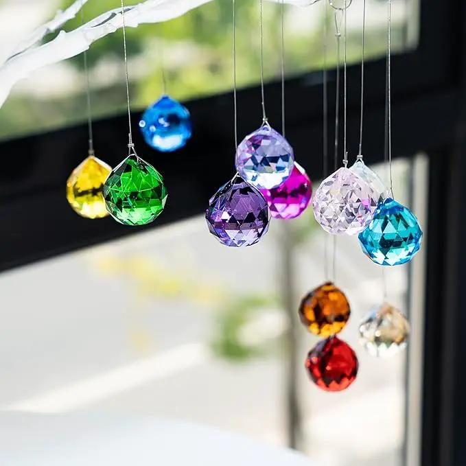 H&D 20mm Multi-Color Crystal Ball Prism Feng Shui Faceted Decorating,Pack of 12 by GreenHaven Gardens