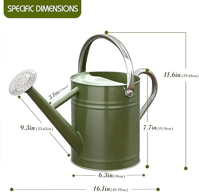 Metal Watering Can, One Gallon Watering Cans Stainless Steel for Outdoor Indoor Garden Plants Watering (Emerald Green) by GreenHaven Gardens