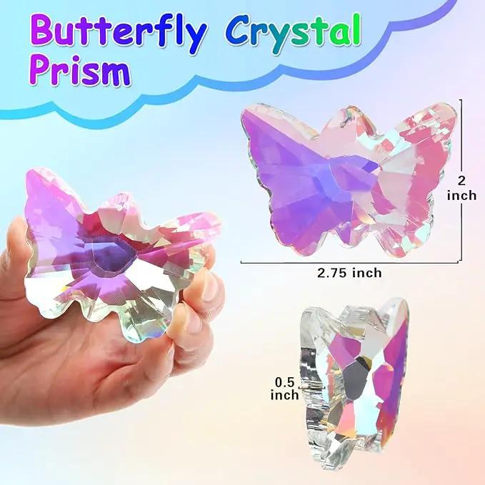 2 Pack Butterfly Crystal Suncatchers, 70mm Large Sun Catchers for Hanging Ornaments Decorative Indoor and Outdoor Windows by GreenHaven Gardens