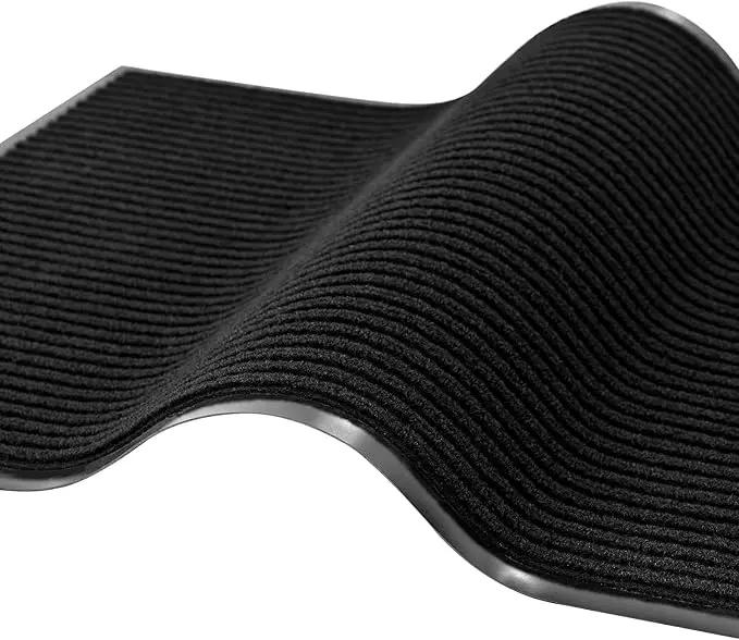 fani Heavy Duty Large Outdoor Indoor Entrance Black Doormat Waterproof Low Profile Entrance Rug Front Door Mat Patio Anti-Skid Rubber Back, 23x72 inch (Jet Black) by GreenHaven Gardens