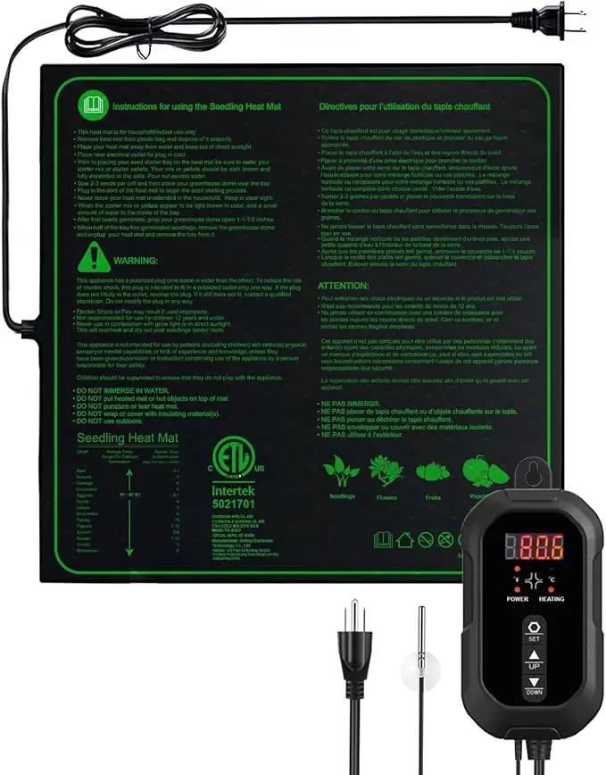 20"x 20" Seedling Heat Mat with Digital Thermostat Combo Set,ETL Certified and Durable Waterproof Warm Hydroponic Heat Mat for Germination,Indoor Gardening,Brewing and Greenhouses by GreenHaven Gardens
