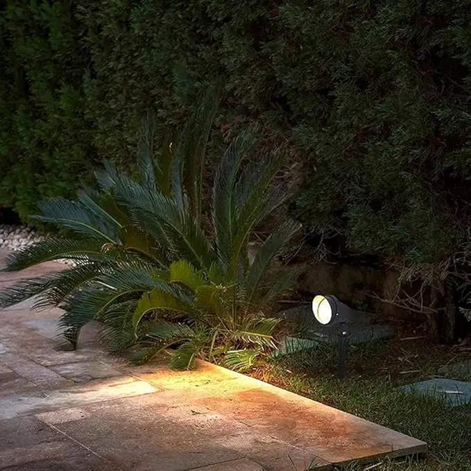 4 Pack 10W LED Spot Lights Indoor Uplight, Security Floor Spotlight,Ceiling Spotlight,120V Landscape Lights, Home,Garden,Yard with US 2-Plug Warm White by GreenHaven Gardens