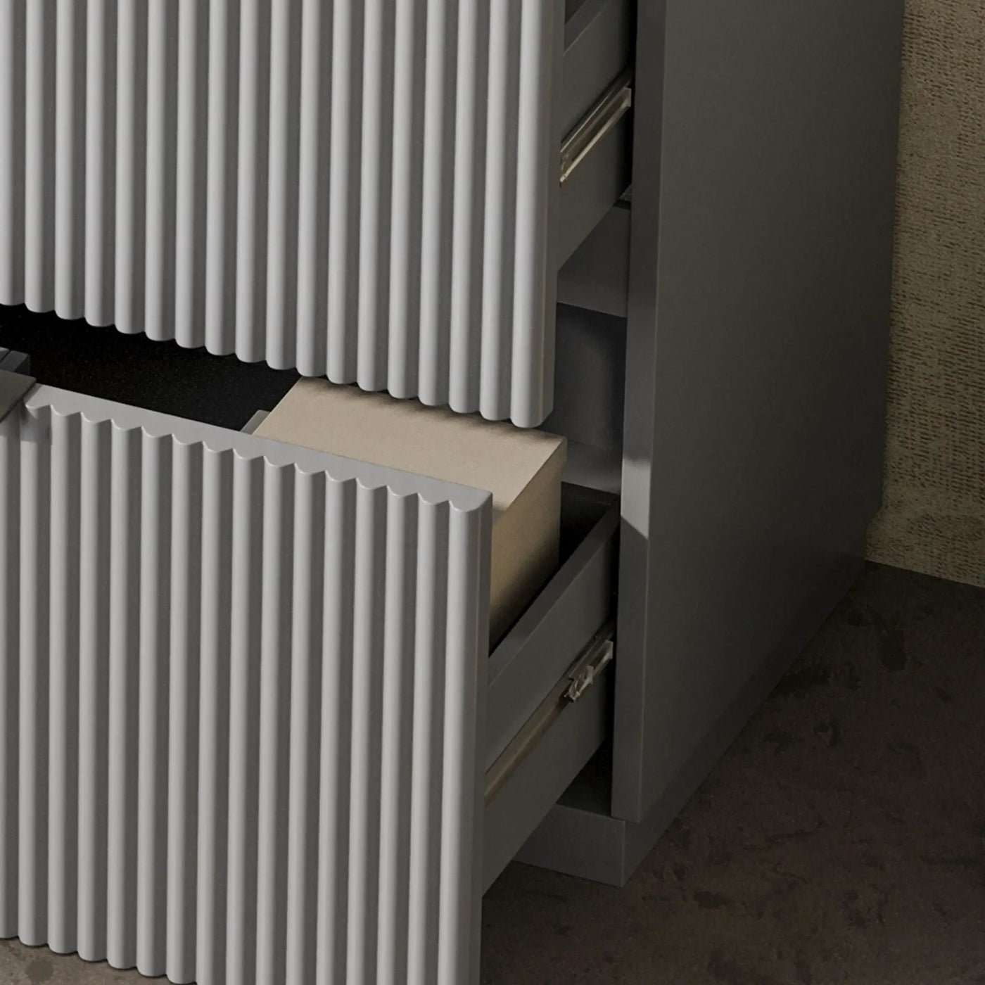 Fluted Bathroom Vanity With Ceramic Sink, Freestanding Cabinet by HouseOfZazla